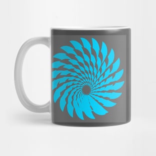 Blue pattern on grey background. Mug